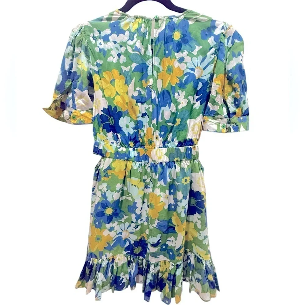 Walter Baker Kasey floral mini dress in excellent condition size XS green & blue